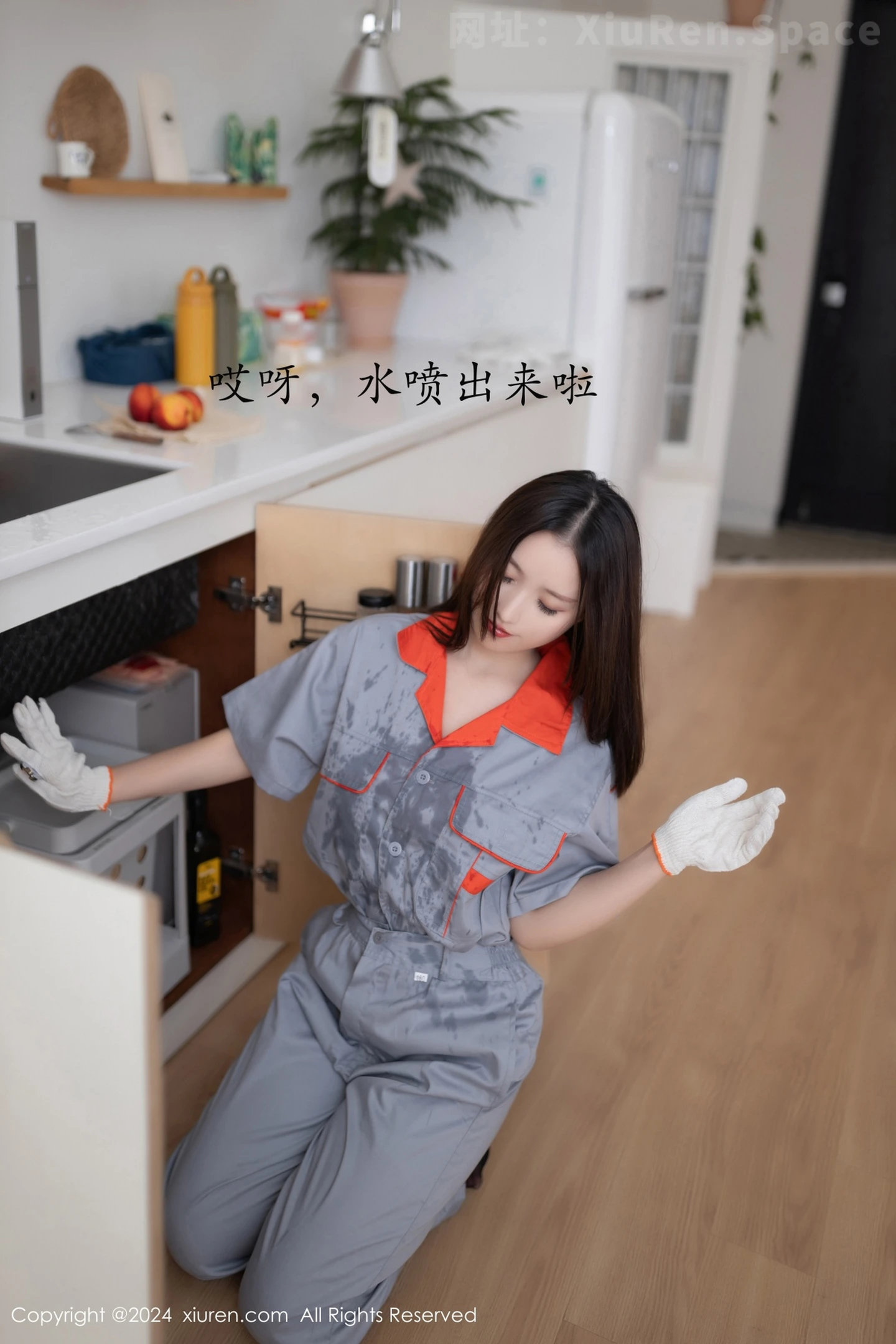 图片[6]-[XiuRen秀人网] VOL.9207 模特杏子Yada维修主题性感黑色情趣服饰配开档黑丝极致魅惑写真81P-秀人网官方网站